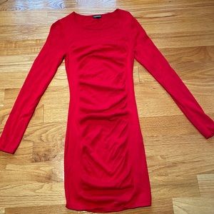 Red express sweater dress. Fitted.